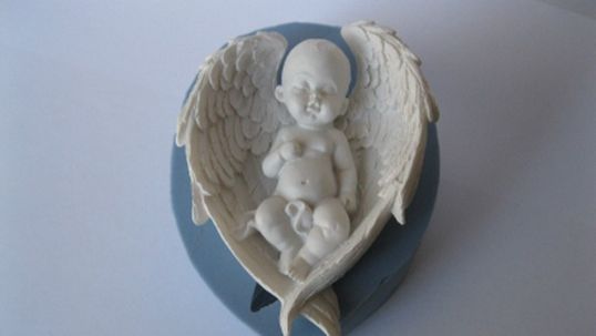 ⋗ Силиконовый молд 3Д Младенец на крыльях ангела купить в Украине ➛ CakeShop.com.ua, фото