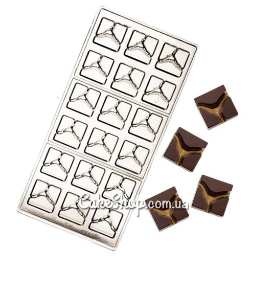 ⋗ Полікарбонатна форма для цукерок Квадрат купити в Україні ➛ CakeShop.com.ua, фото