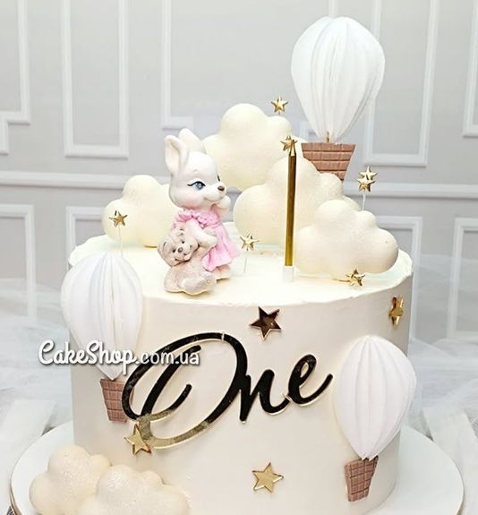 ⋗ Акриловый топер Lion боковой One золото, 12 см купить в Украине ➛ CakeShop.com.ua, фото