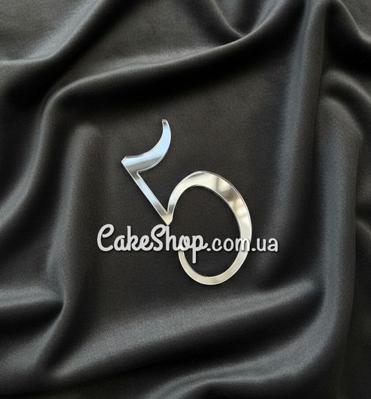 ⋗ Акриловый топпер DZ боковой цифра 5, серебро купить в Украине ➛ CakeShop.com.ua, фото