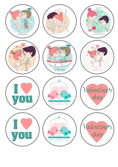 ⋗ Вафельна картинка День Св. Валентина 13 купити в Україні ➛ CakeShop.com.ua, фото