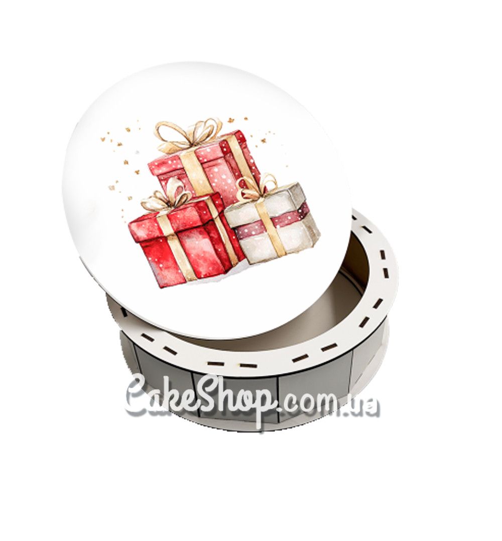 ⋗ Коробка-двп Новорічна #8, d-25 см купити в Україні ➛ CakeShop.com.ua, фото