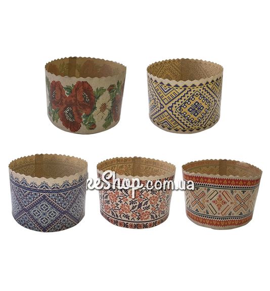 ⋗ Форма для пасхальной пасхи d-130 мм Вышиванка микс, (набор 10 шт) купить в Украине ➛ CakeShop.com.ua, фото