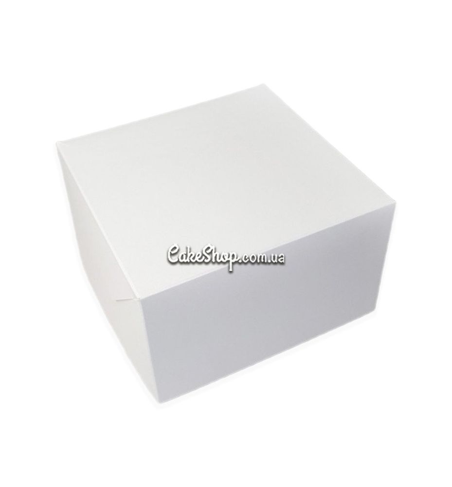 Коробка на 4 кекса из гофрокартона 17х17х9 см, Белая - фото