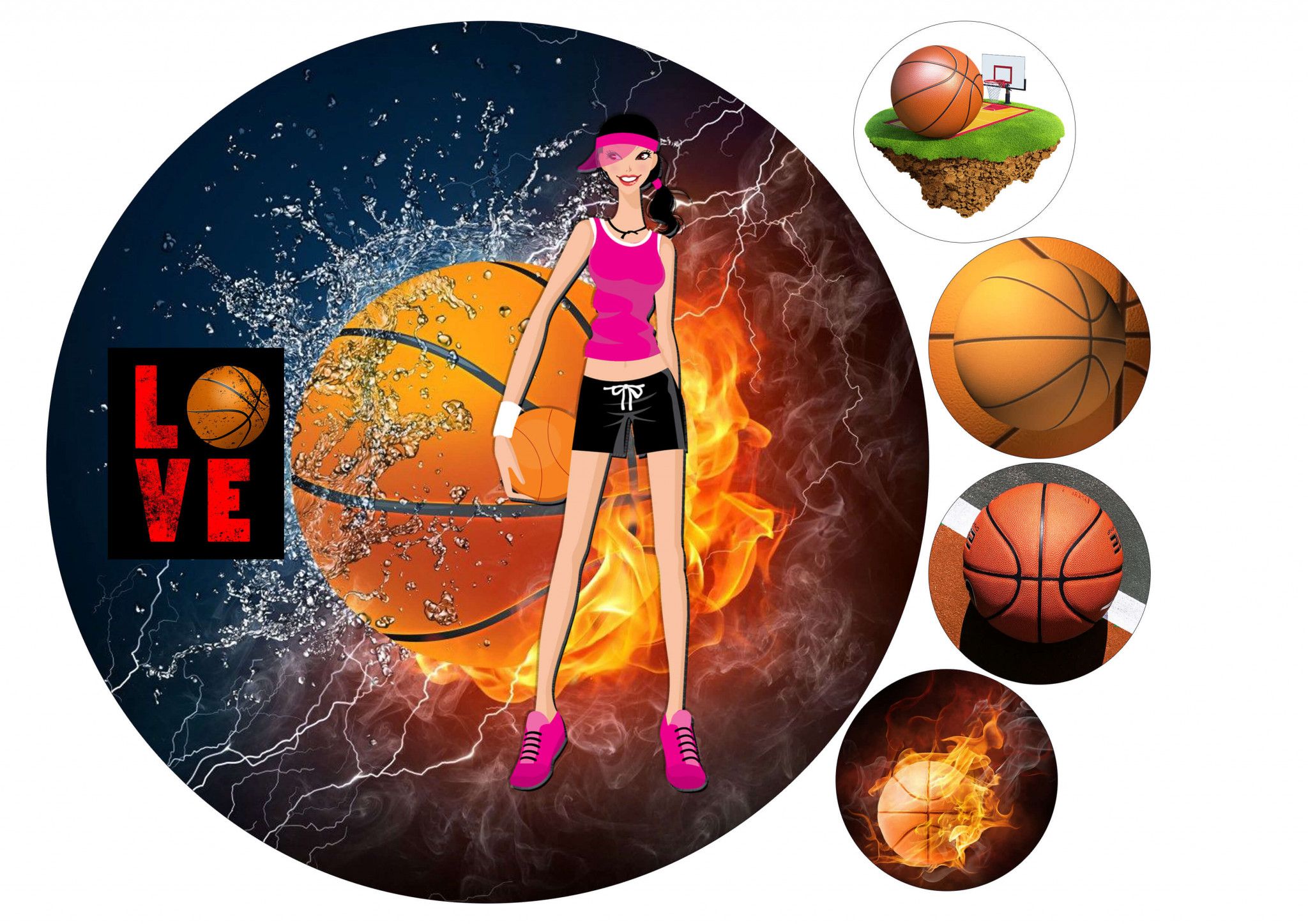 ⋗ Вафельная картинка Баскетбол купить в Украине ➛ CakeShop.com.ua, фото