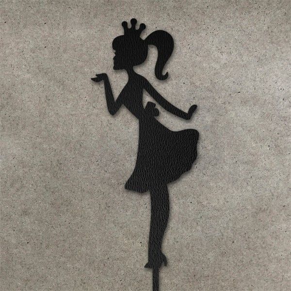 Топпер Девушка с короной черный - фото
