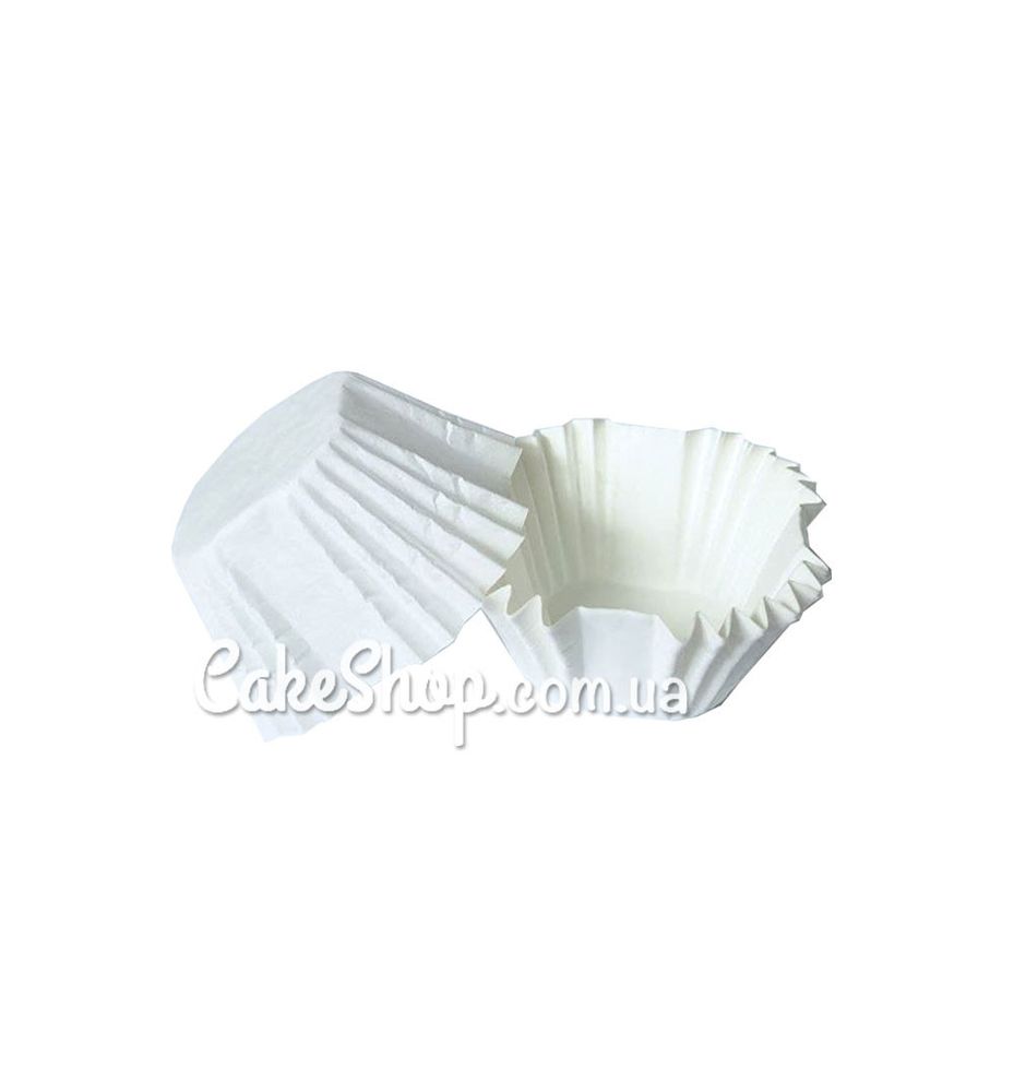 Паперові форми для цукерок і десертів 3х3 см, білі 50 шт - фото