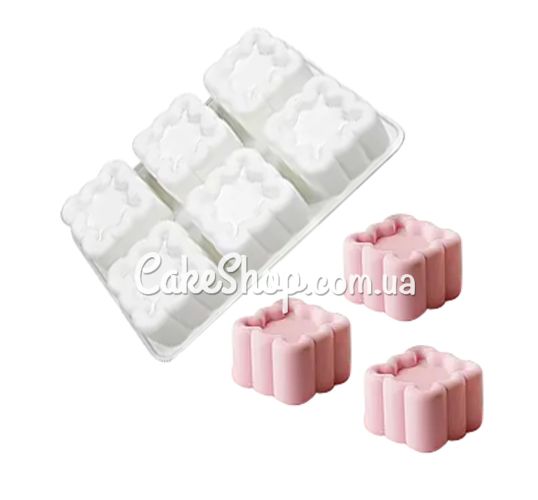 ⋗ Силиконовая форма для евродесертов Мусовое пирожное Квадрат 6 шт купить в Украине ➛ CakeShop.com.ua, фото