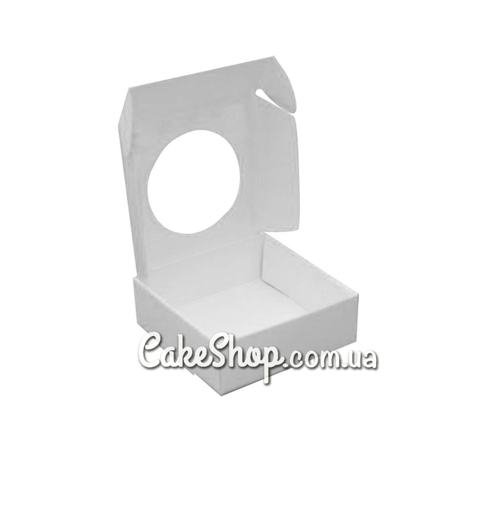 ⋗ Коробка с окошком Белая, 10х10х3,6 см купить в Украине ➛ CakeShop.com.ua, фото