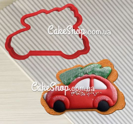 ⋗ Вырубка пластиковая Машинка с елкой купить в Украине ➛ CakeShop.com.ua, фото