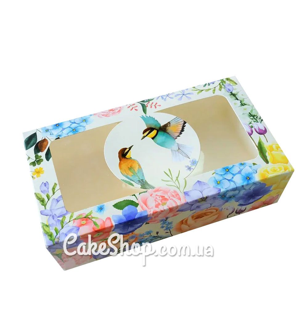 ⋗ Коробка для еклерів, зефіру з вікном Колібрі, 20х11,5х5 см купити в Україні ➛ CakeShop.com.ua, фото