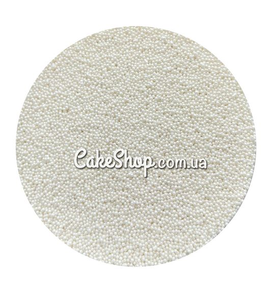 ⋗ Посипка перламутрова Біла 1 мм, 50 г купити в Україні ➛ CakeShop.com.ua, фото