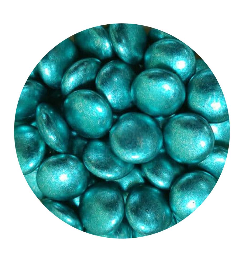 Декор шоколадный Монетки голубые - фото