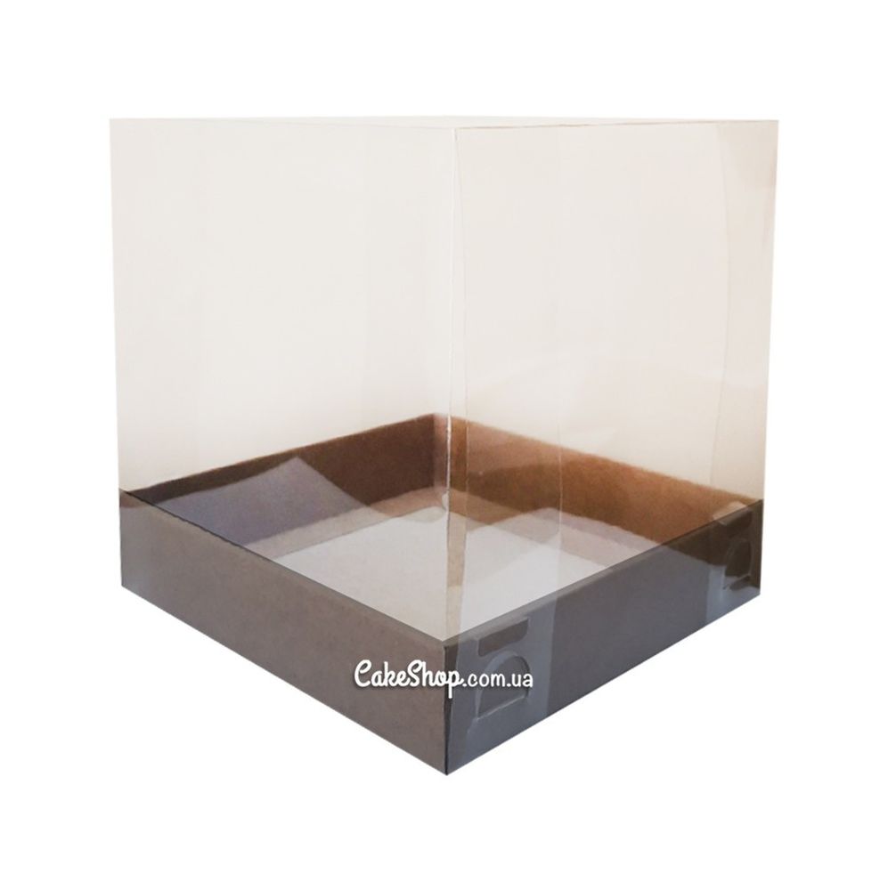 Коробка з прозорою кришкою Крафт, 16х16х17 см - фото