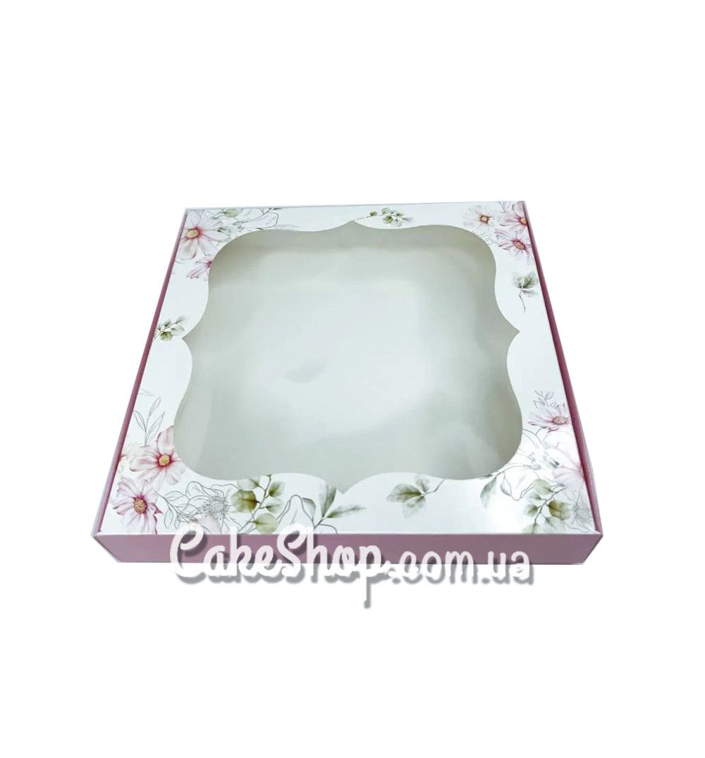 ⋗ Коробка для пряників з фігурним вікном Космея, 20х20х3 смкупити в Україні ➛ CakeShop.com.ua, фото