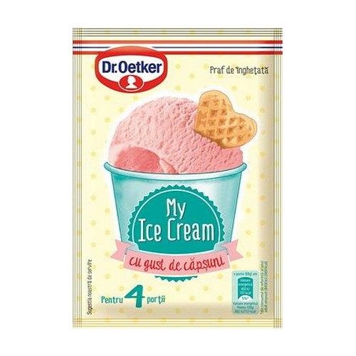 Сухая смесь для приготовления мороженого с клубничным вкусом Dr.Oetker - фото