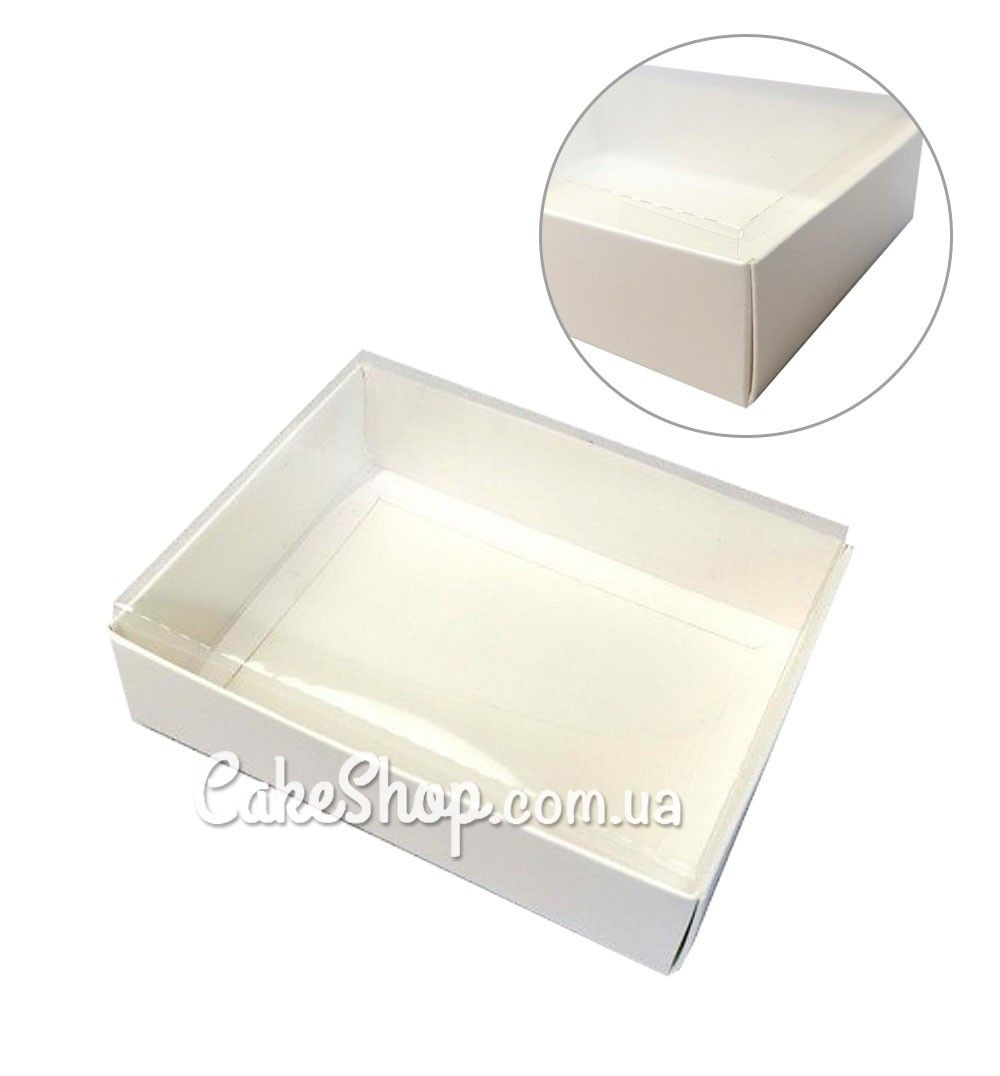 ⋗ Коробка с прозрачной крышкой Белая, 12х9,5х3,5 см купить в Украине ➛ CakeShop.com.ua, фото