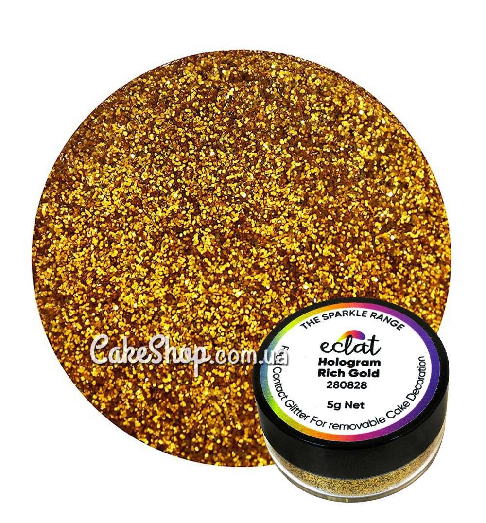 ⋗ Блискітки Eclat Hologram Rich Gold, 5 г купити в Україні ➛ CakeShop.com.ua, фото