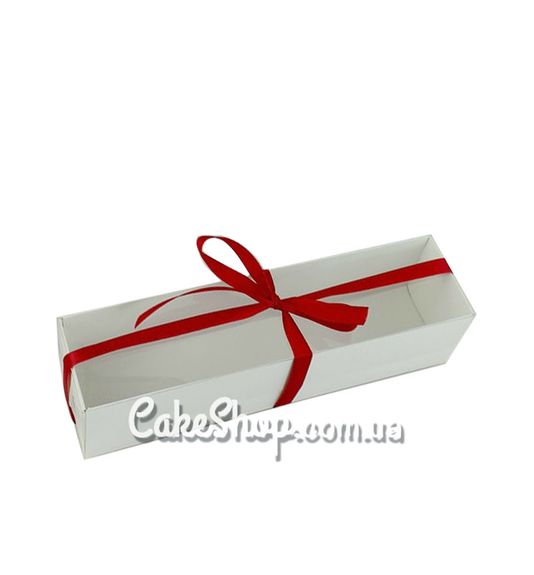 ⋗ Коробка для макаронс, моті та інших десертів з прозорою кришкою Біла 22х5,5х5,5 см купити в Україні ➛ CakeShop.com.ua, фото