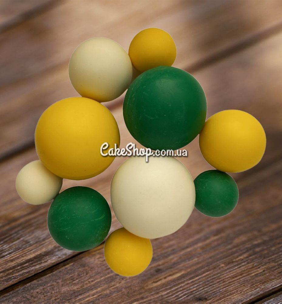 Сфера шоколадна IR Біла-яскраво жовта-яскраво зелена - фото