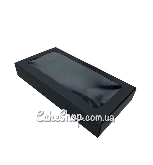 ⋗ Коробка для десертів та дубайського шоколаду 20х10х3 см, з вікном Чорна купити в Україні ➛ CakeShop.com.ua, фото