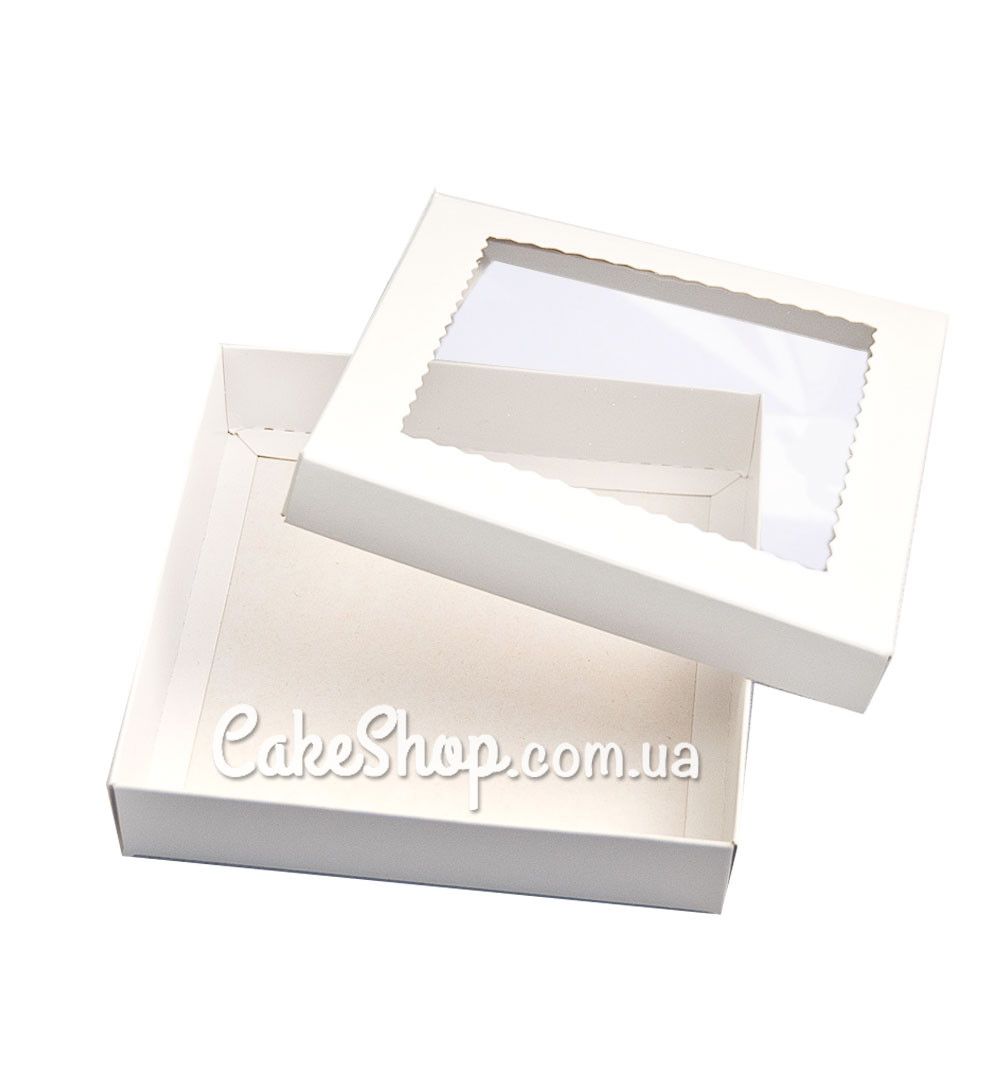 ⋗ Коробка для пряників з ажурним віконцем Біла, 15х15х3 см купити в Україні ➛ CakeShop.com.ua, фото