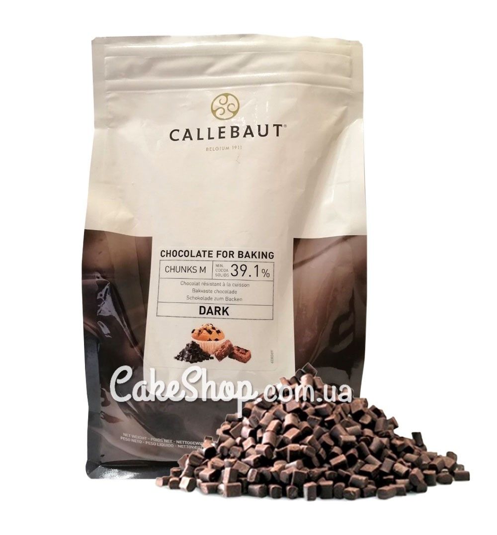 ⋗ Шоколад бельгийский Callebaut термостабильный в дропсах (кусочки) Dark M, 1 кг купить в Украине ➛ CakeShop.com.ua, фото