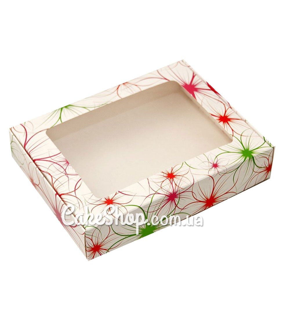 ⋗ Коробка для пряников 192х148х40 мм, Яркие цветы купить в Украине ➛ CakeShop.com.ua, фото