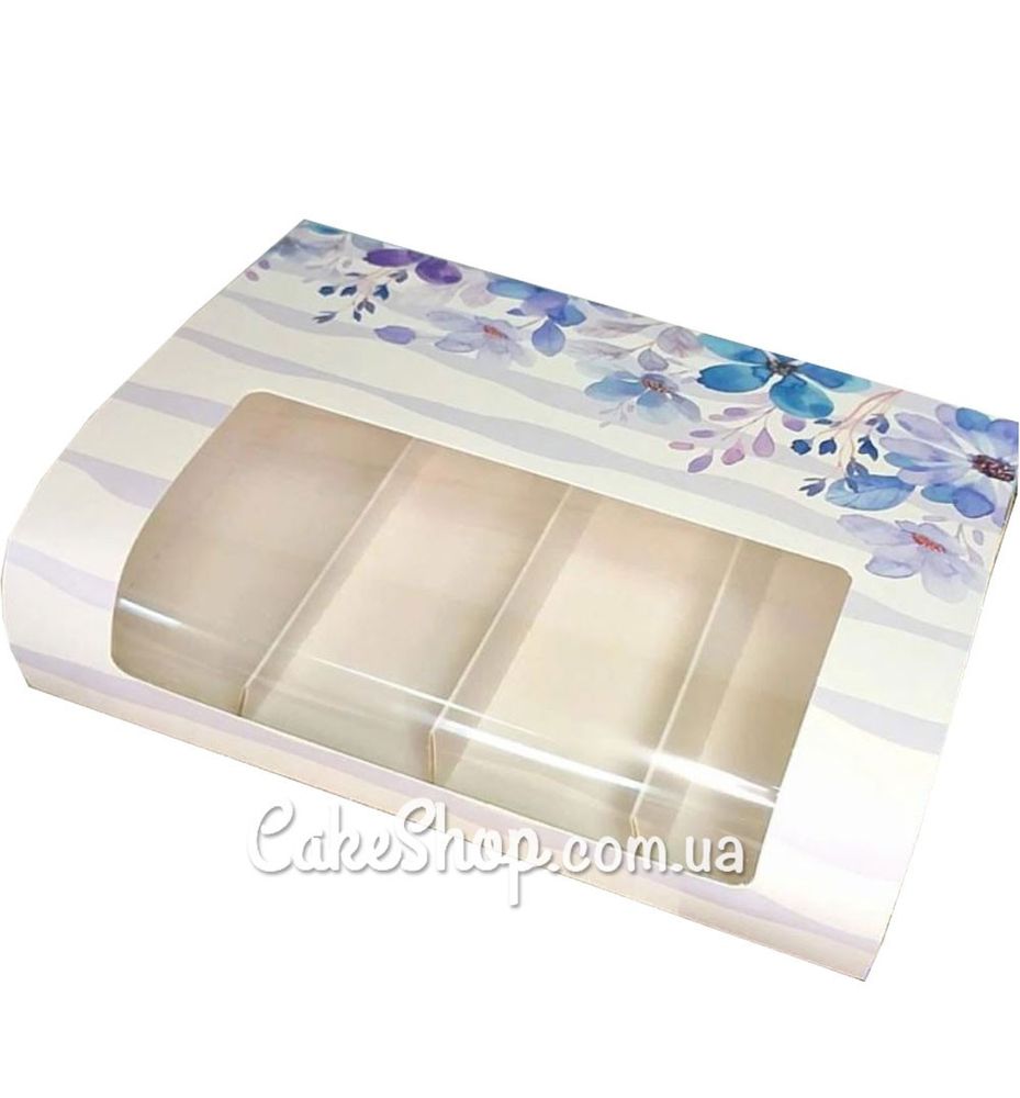 Коробка для эклеров и пирожных Эскимо с окном Фиолет, 21х15х5 см - фото
