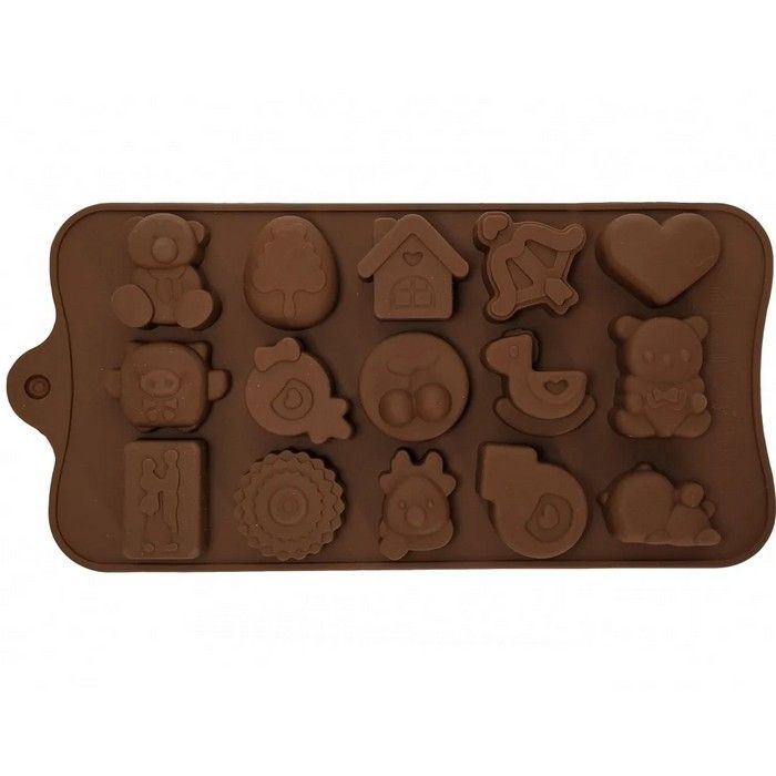 Силиконовая форма для шоколада Детский набор 17 - фото