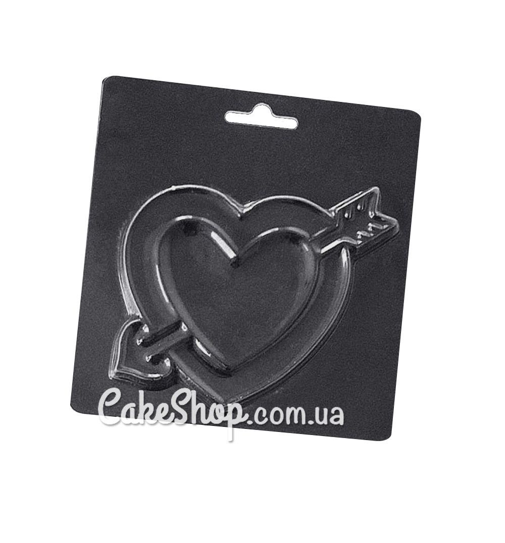 ⋗ Пластиковая форма для шоколада Сердце со Стрелой купить в Украине ➛ CakeShop.com.ua, фото