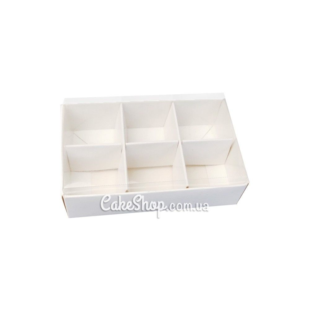 ⋗ Коробка з прозорою кришкою для міні-цукерок Біла, 9,5х6х3 см купити в Україні ➛ CakeShop.com.ua, фото