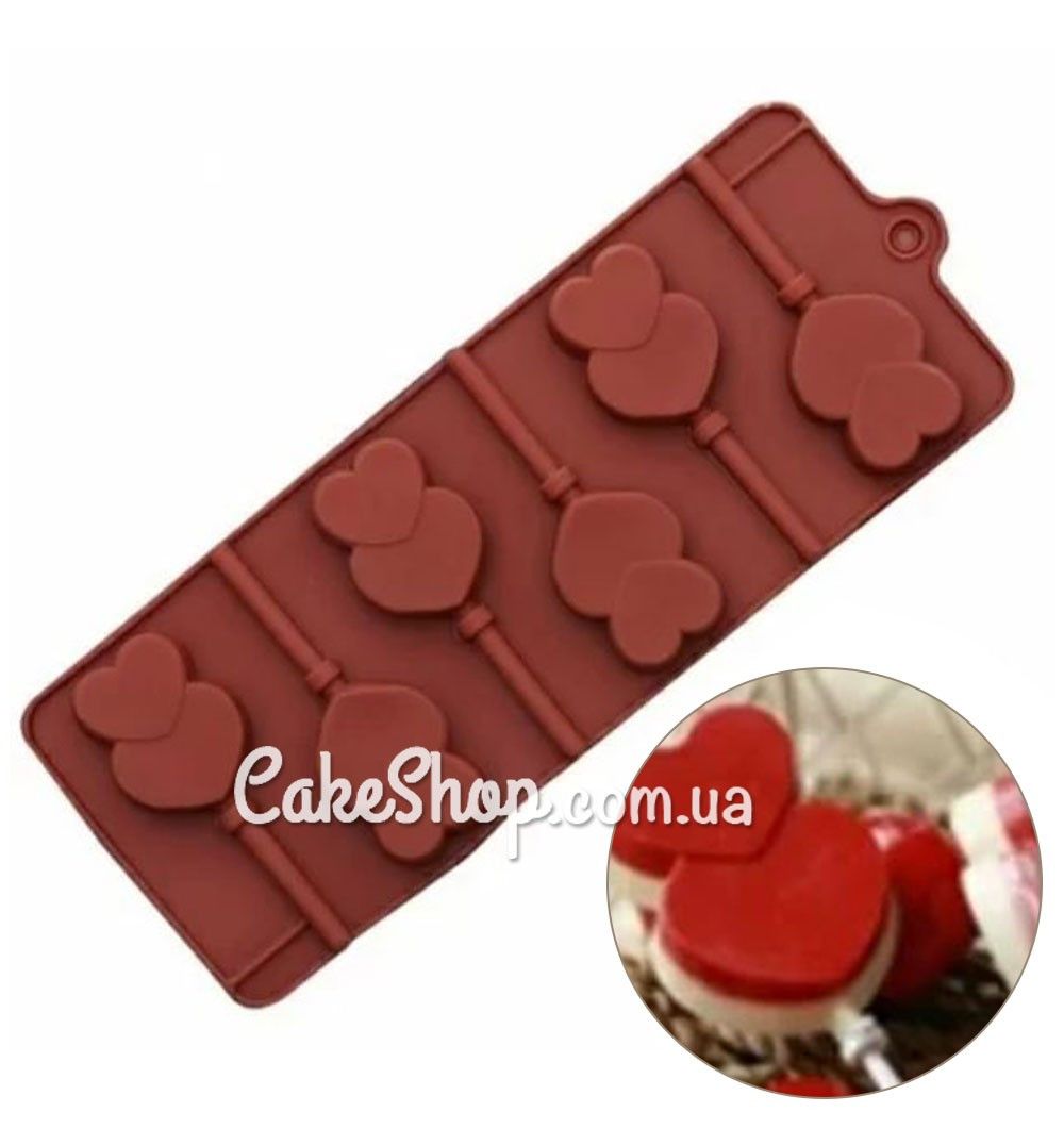⋗ Силіконова форма для льодяників Сердечка купити в Україні ➛ CakeShop.com.ua, фото