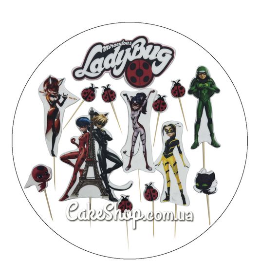 ⋗ Сахарные фигурки топеры MAXI Леди Баг ТМ ДомК купить в Украине ➛ CakeShop.com.ua, фото