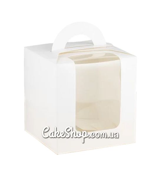 ⋗ Коробка для бенто-торта с ручкой Белая, 11,5х11,5х12 см купить в Украине ➛ CakeShop.com.ua, фото