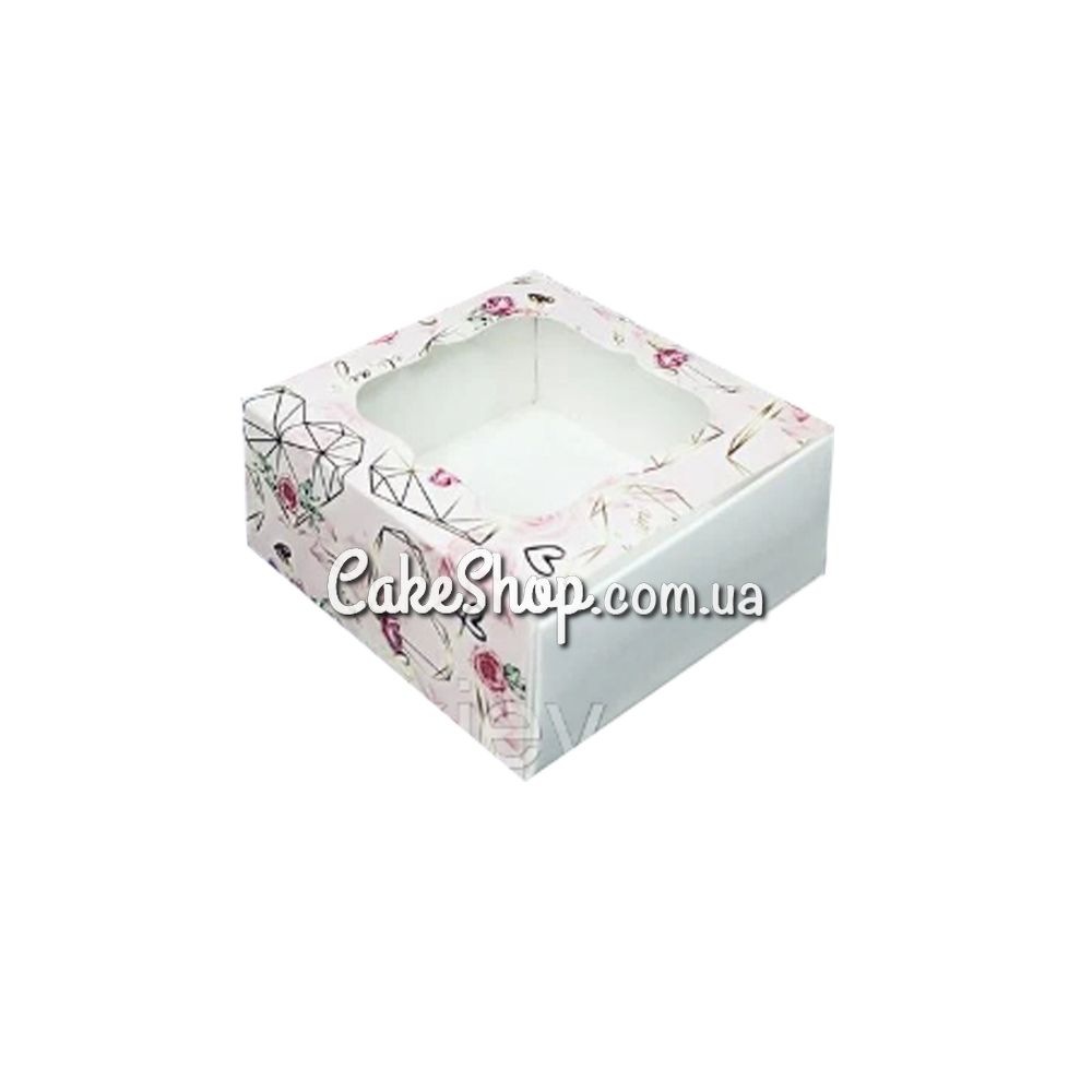 ⋗ Коробка для конфет, изделий Hand Made Кристальное сердце с окном, 8х8х3,5 см купить в Украине ➛ CakeShop.com.ua, фото