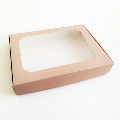 Коробка для пряников с фигурным окном Капучино, 15х20х3 см - фото