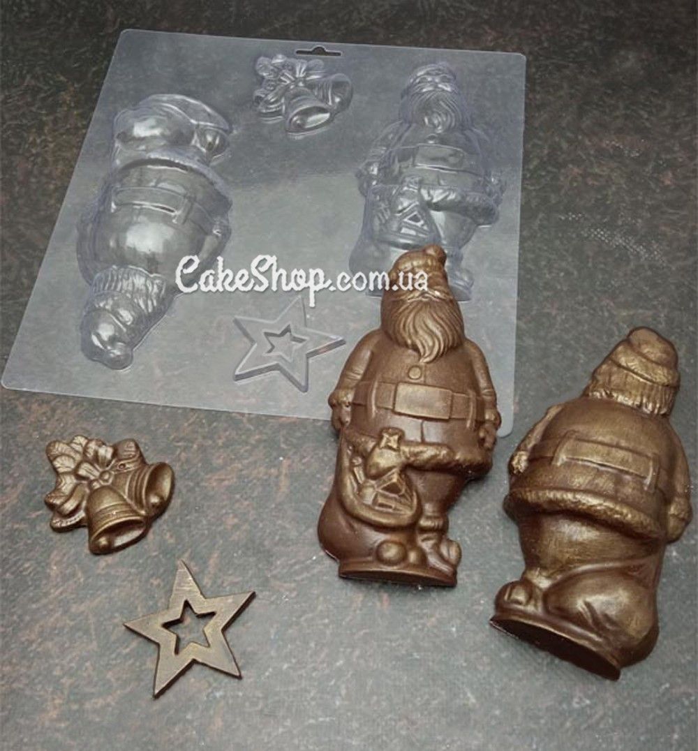 ⋗ Пластиковая форма для шоколада Дед Мороз 1 купить в Украине ➛ CakeShop.com.ua, фото