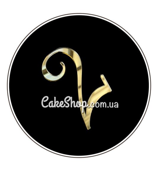 ⋗ Акриловий топпер DZ бічний цифра 2, золото купити в Україні ➛ CakeShop.com.ua, фото