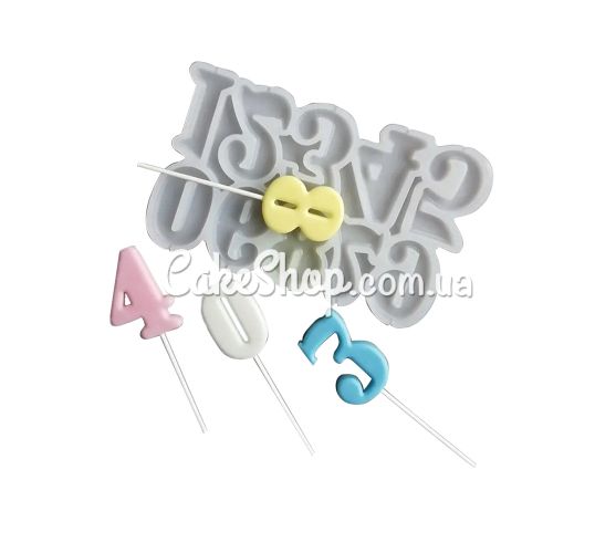 ⋗ Силіконовий молд ЕМ для льодяників Цифри купити в Україні ➛ CakeShop.com.ua, фото
