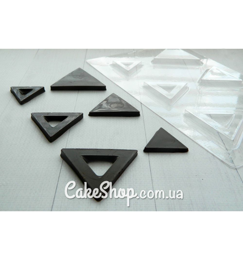 ⋗ Пластиковая форма для шоколада Треугольники 1 купить в Украине ➛ CakeShop.com.ua, фото