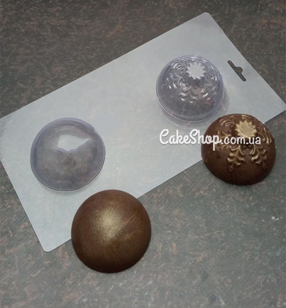Пластикова форма для шоколаду Шар Сніжинка - фото