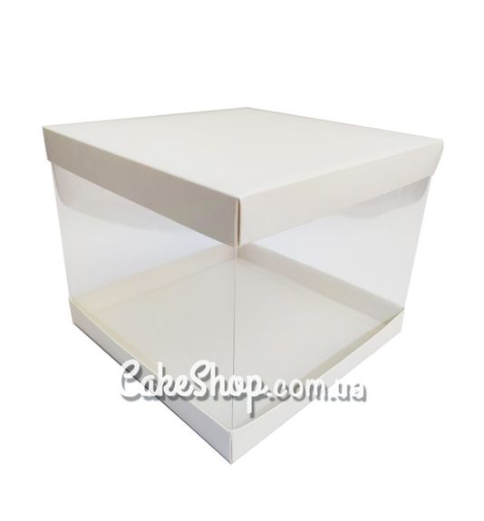 ⋗ Коробка Белая 25х25х20 см, с прозрачной серединой купить в Украине ➛ CakeShop.com.ua, фото