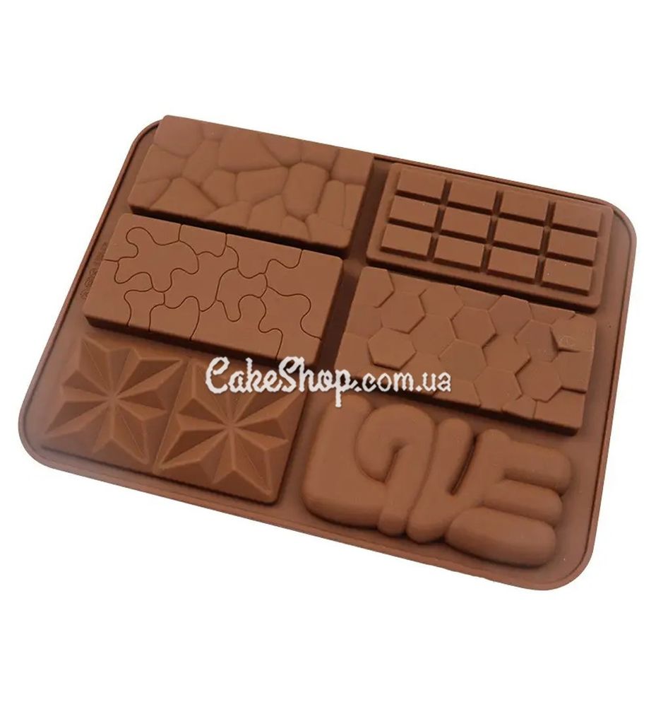 Силиконовая форма Шоколадные плитки ассорти - фото