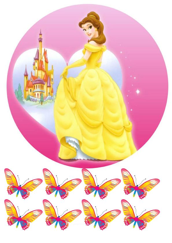 ⋗ Вафельна картинка Принцеса Белль купити в Україні ➛ CakeShop.com.ua, фото