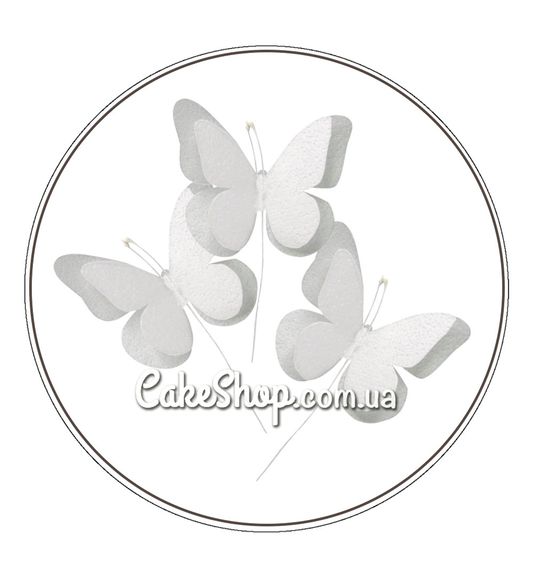 ⋗ Вафельний метелик (білий) 8 шт купити в Україні ➛ CakeShop.com.ua, фото