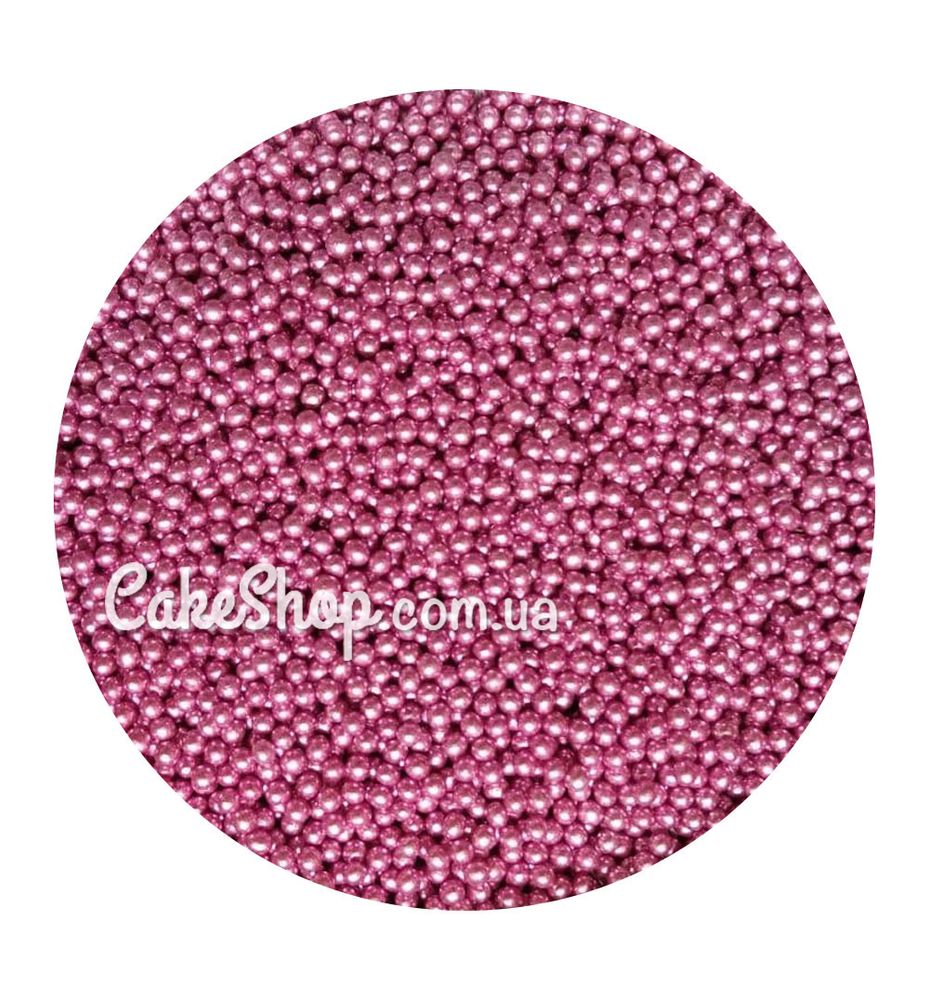 Посыпка шарики металлик Розовые 1 мм, 50 г - фото
