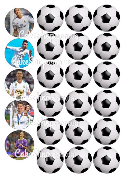 ⋗ Вафельная картинка Футбольный мяч 6 купить в Украине ➛ CakeShop.com.ua, фото