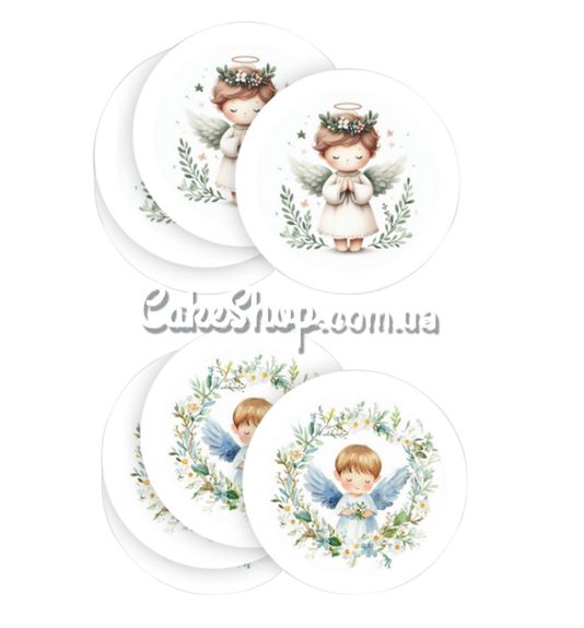 ⋗ Наклейка Ангелики круг, 10 шт купить в Украине ➛ CakeShop.com.ua, фото