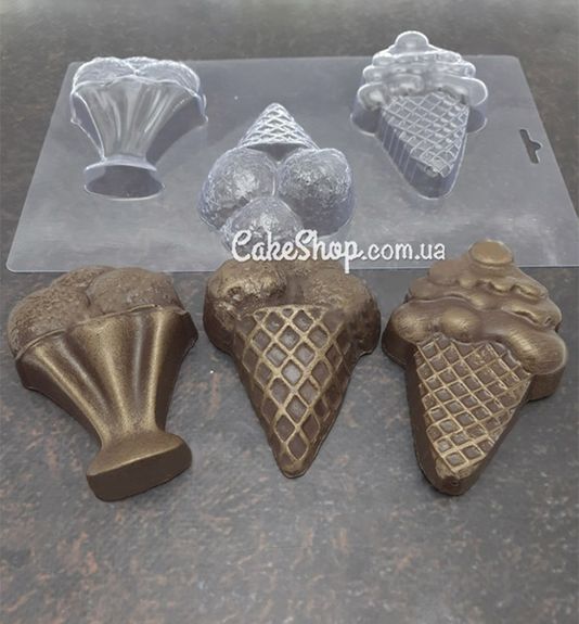 ⋗ Пластиковая форма для шоколада Мороженое 3 купить в Украине ➛ CakeShop.com.ua, фото